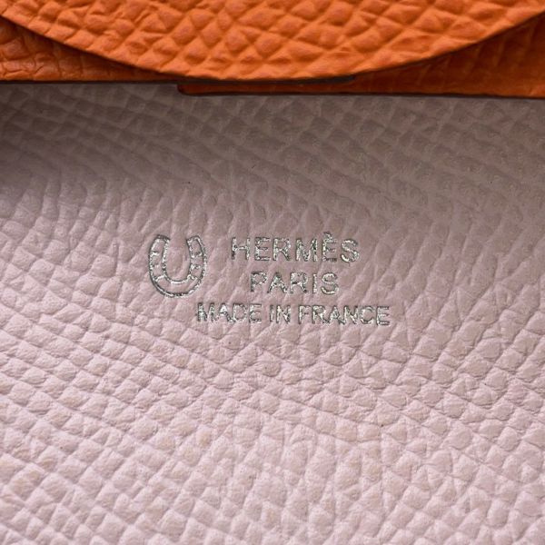 エルメス コインケース バスティア ヴェルソ オレンジ/モーヴペール エプソン W刻印 HERMES SPO