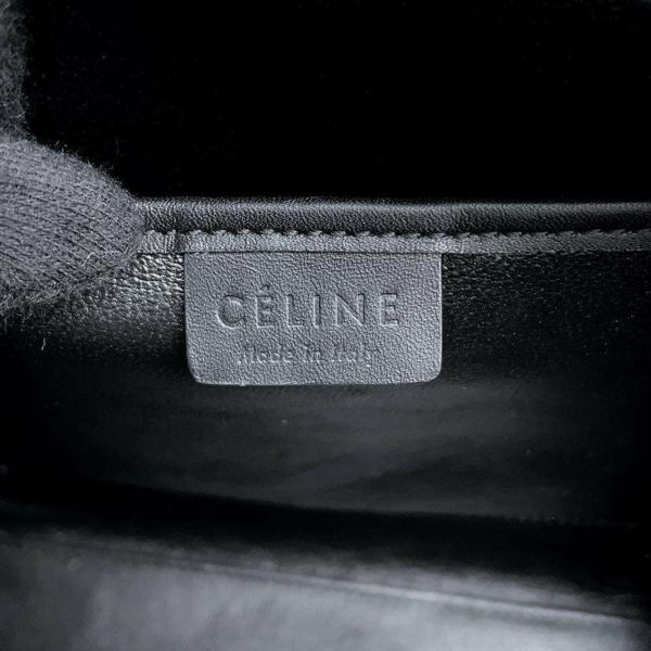 セリーヌ ハンドバッグ ラゲージ ナノショッパー レザー スエード 168243 CELINE 2wayショルダーバッグ 黒 白