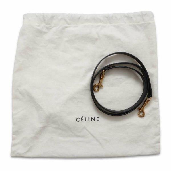 セリーヌ ハンドバッグ ラゲージ ナノショッパー レザー スエード 168243 CELINE 2wayショルダーバッグ 黒 白