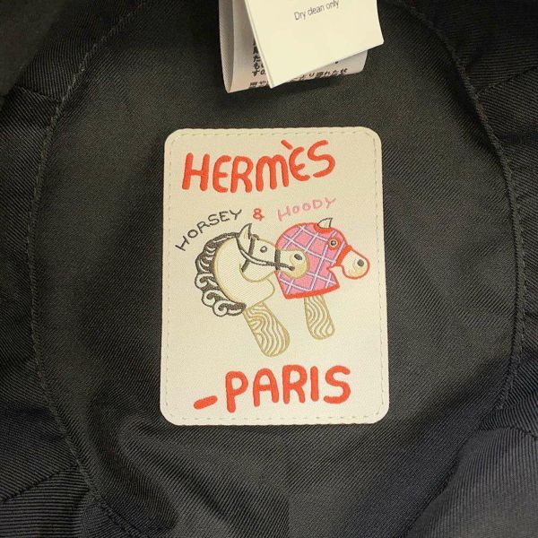 エルメス ハット カルヴィ・シーシェル コットン サイズ56 HERMES 帽子 黒