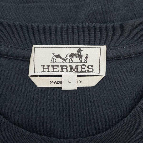 エルメス Tシャツ メタルリー・オ・カレ ミニパッチ コットン メンズサイズL HERMES トップス