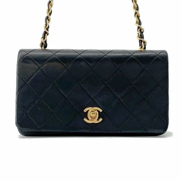 シャネル チェーンショルダーバッグ ココマーク ミニ マトラッセ ラムスキン A03571 CHANEL バッグ 黒