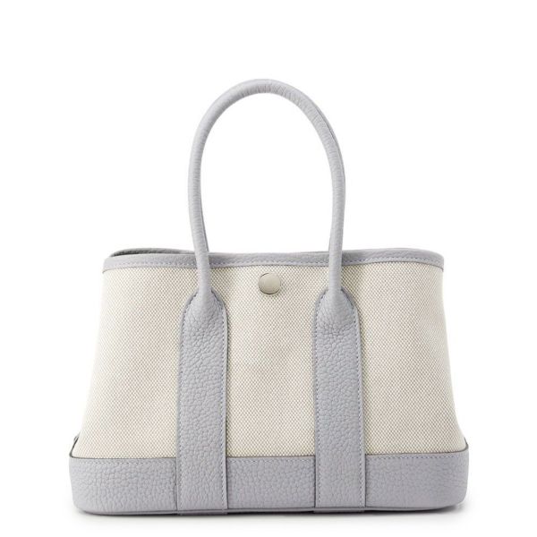 エルメス ネオ・ガーデン 23 ガーデンパーティ ブルーグラシエ/エクリュ/シルバー金具 トワルアッシュヴァイキング/ネゴンダ K刻印