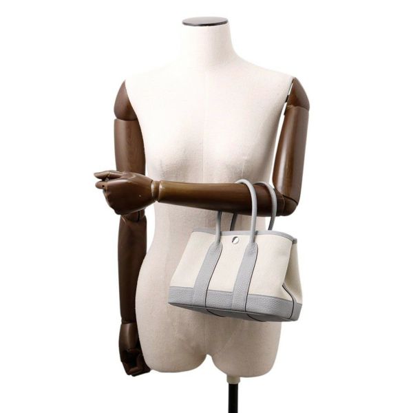 エルメス ネオ・ガーデン 23 ガーデンパーティ ブルーグラシエ/エクリュ/シルバー金具 トワルアッシュヴァイキング/ネゴンダ K刻印