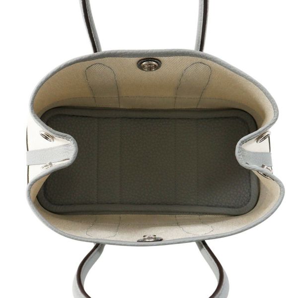 エルメス ネオ・ガーデン 23 ガーデンパーティ ブルーグラシエ/エクリュ/シルバー金具 トワルアッシュヴァイキング/ネゴンダ K刻印