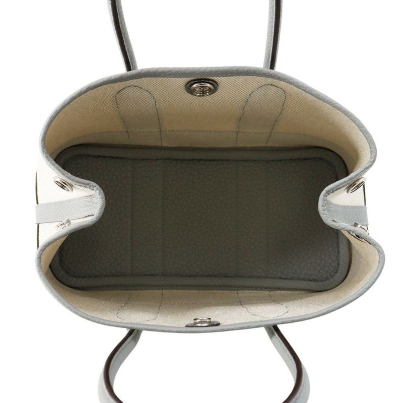 エルメス ネオ・ガーデン 23 ガーデンパーティ ブルーグラシエ/エクリュ/シルバー金具 トワルアッシュヴァイキング/ネゴンダ K刻印