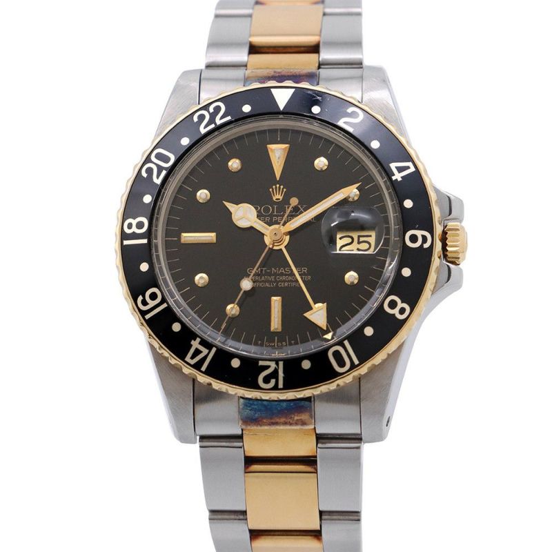 ロレックス GMTマスター 55番 SS/K18YG 1675/3 フジツボダイアル ROLEX 腕時計 黒文字盤