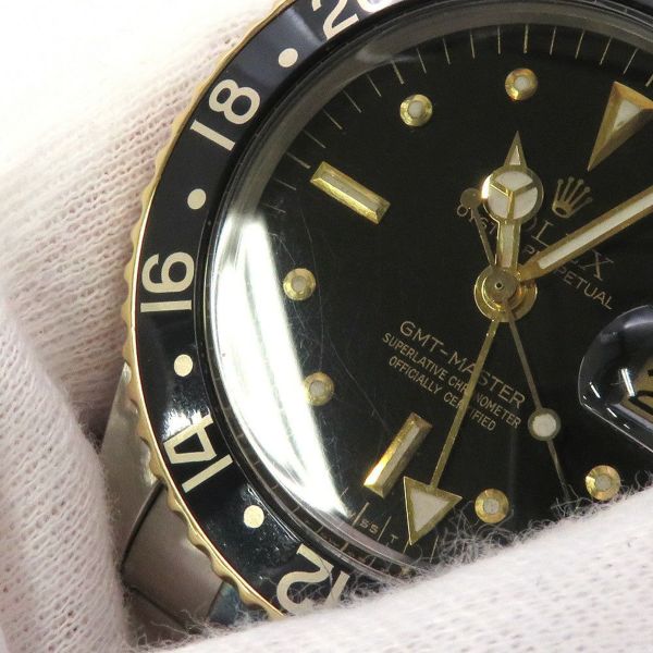 ロレックス GMTマスター 55番 SS/K18YG 1675/3 フジツボダイアル ROLEX 腕時計 黒文字盤
