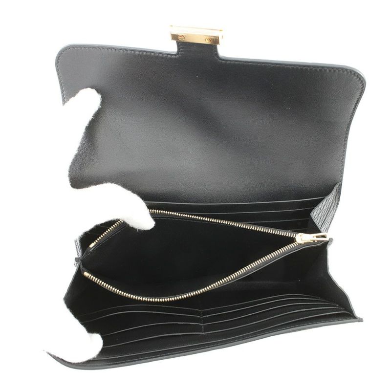 エルメス 長財布 コンスタンス ロング ブラック/ゴールド金具 アリゲーターマット C刻印 HERMES 財布 黒