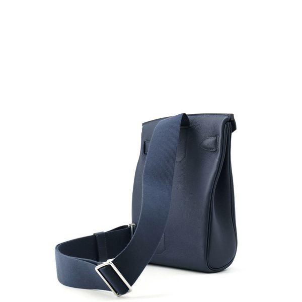 エルメス ボディバッグ ケリー アッカドPM ブルードプリュス/シルバー金具 トゴ K刻印 メンズ