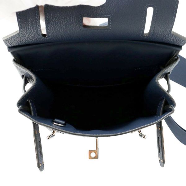 エルメス ボディバッグ ケリー アッカドPM ブルードプリュス/シルバー金具 トゴ K刻印 メンズ