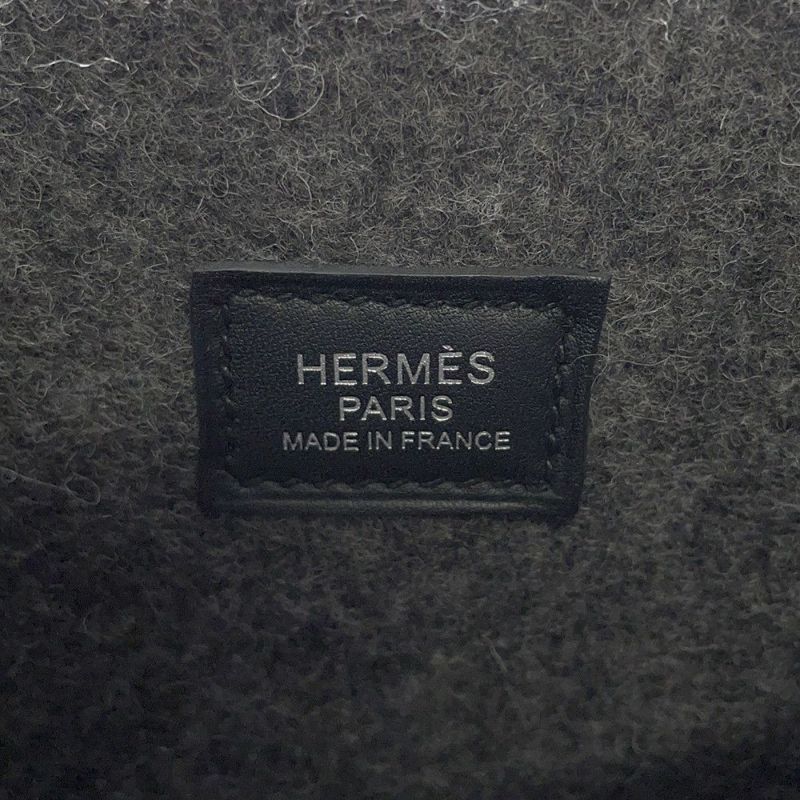 エルメス ショルダーバッグ エブリン3 PM グレー/ブラック/シルバー金具 フェルト/レザー Y刻印 黒