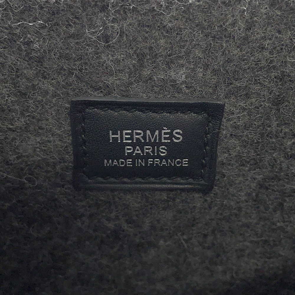 エルメス ショルダーバッグ エブリン3 PM グレー/ブラック/シルバー金具 フェルト/レザー Y刻印 黒