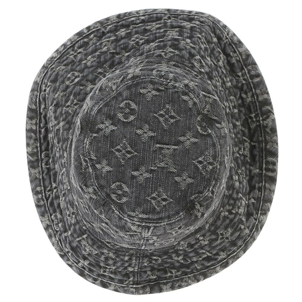 ルイヴィトン ハット シャポー モノグラム・デニム サイズS 410907 LOUIS VUITTON 帽子 黒 ブラック