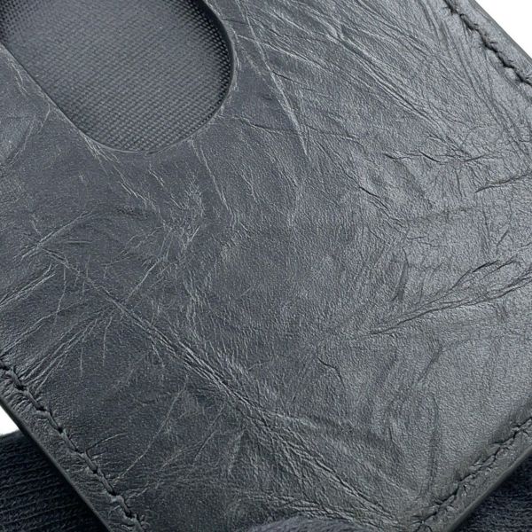 バレンシアガ カードケース キルテッド マグネットカードホルダー クラッシュドカーフレザー 782132 BALENCIAGA 黒