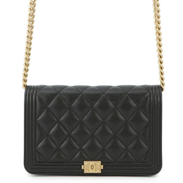 シャネル チェーンウォレット ボーイシャネル マトラッセ ココマーク AP1117 CHANEL 財布 黒