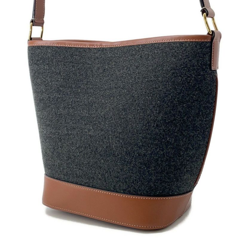 セリーヌ ショルダーバッグ スモール ロゴ フェルト レザー CELINE バッグ
