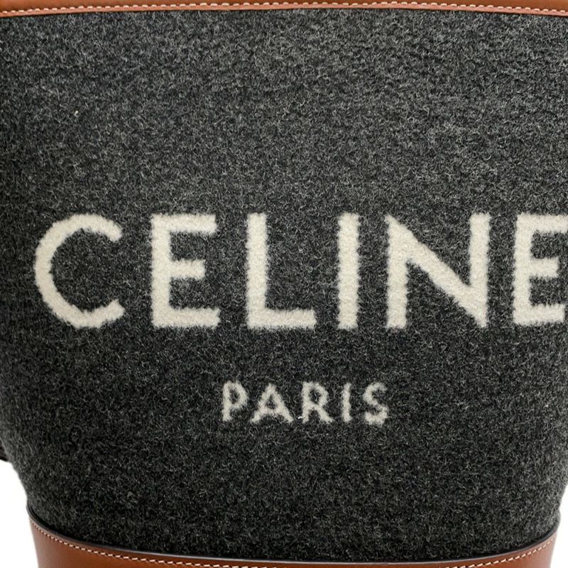 セリーヌ ショルダーバッグ スモール ロゴ フェルト レザー CELINE バッグ