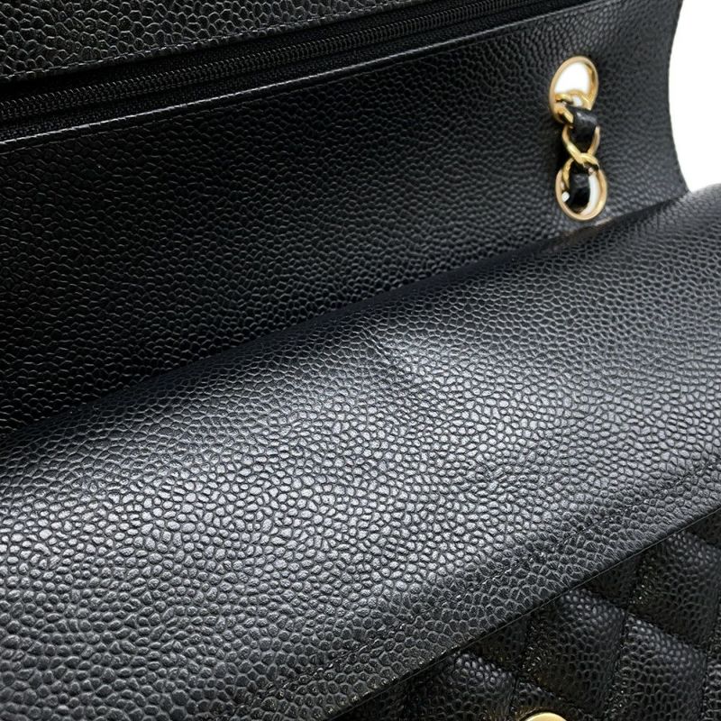 シャネル チェーンショルダーバッグ マトラッセ25 ココマーク キャビアスキン A01112 CHANEL バッグ 黒