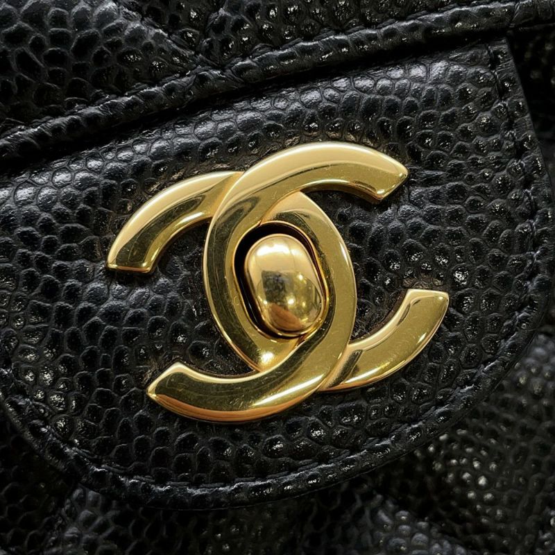 シャネル チェーンショルダーバッグ マトラッセ25 ココマーク キャビアスキン A01112 CHANEL バッグ 黒
