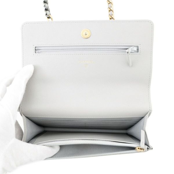 シャネル チェーンウォレット ココマーク マトラッセ シャネル19 ラムスキン AP0957 CHANEL 財布