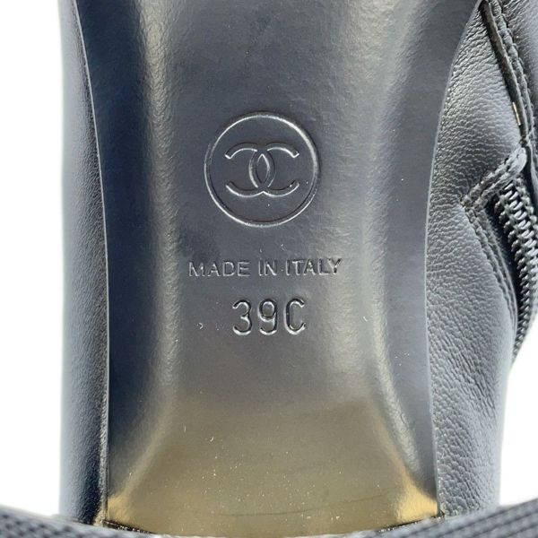 シャネル ロングブーツ ココマーク マトラッセ レディースサイズ39C G38428 CHANEL 靴 黒 2way アンクルブーツ