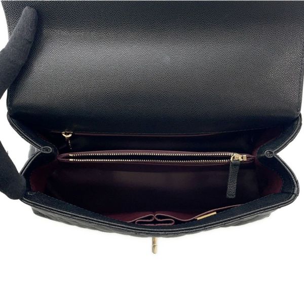 シャネル ハンドバッグ マトラッセ ココマーク ハンドル フラップ キャビアスキン A92991 CHANEL 2wayショルダー 黒