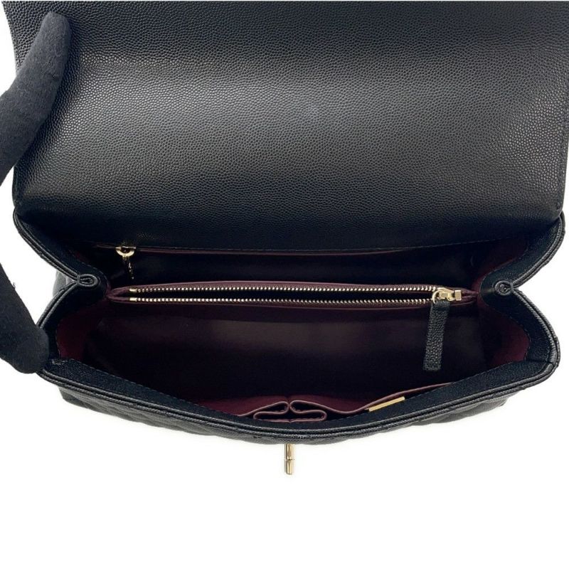 シャネル ハンドバッグ マトラッセ ココマーク ハンドル フラップ キャビアスキン A92991 CHANEL 2wayショルダー 黒