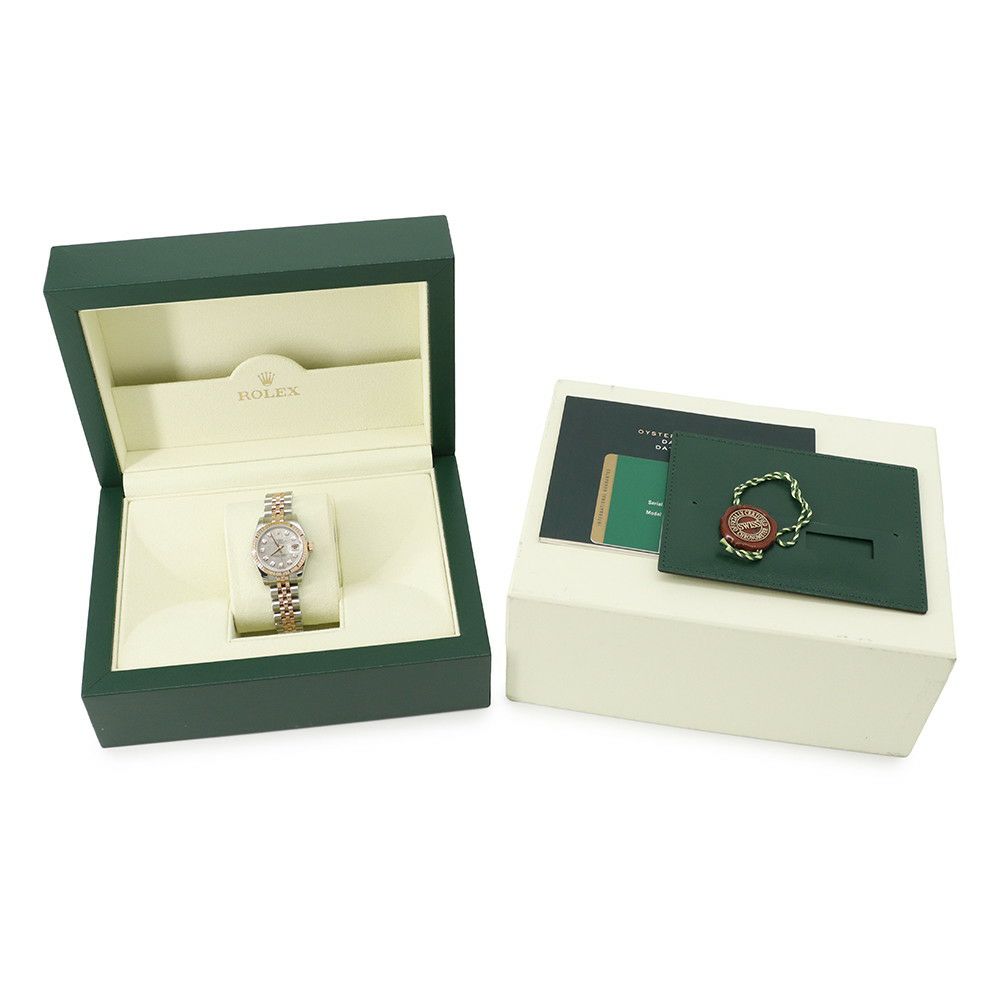 ロレックス デイトジャスト SS/K18PG ピンクゴールド 179171NG ホワイトシェル文字盤 10Pダイヤ