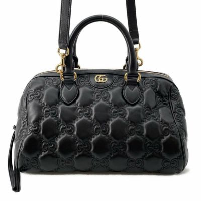 グッチ ハンドバッグ GGマトラッセ ボストンバッグ 702242 GUCCI 2wayショルダーバッグ 黒 安心保証 |  中古・新品ブランド販売ギャラリーレア公式通販