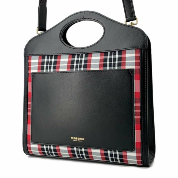 バーバリー ハンドバッグ ポケットバッグ レザー ナイロン 8035841 BURBERRY 2wayショルダーバッグ 黒