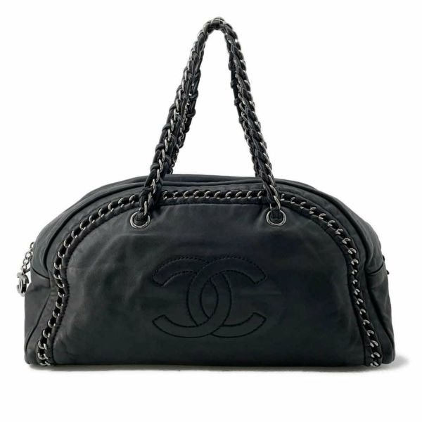 シャネル チェーンショルダーバッグ ラグジュアリーライン ココマーク レザーA31405 CHANEL バッグ黒