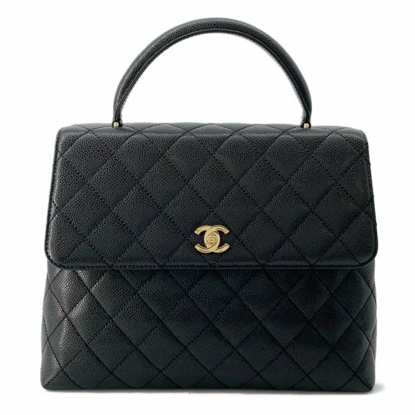 シャネル ハンドバッグ マトラッセ ココマーク CC キャビアスキン A12397 CHANEL バッグ 黒