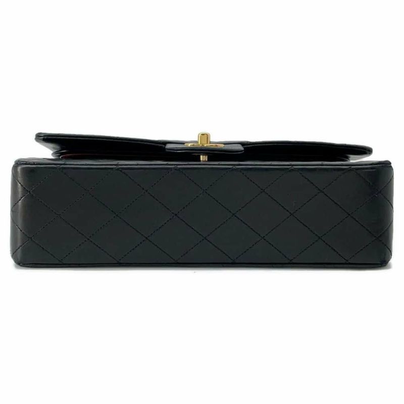 シャネル チェーンショルダーバッグ マトラッセ25 ココマーク ラムスキン ダブルチェーン A01112 CHANEL 黒