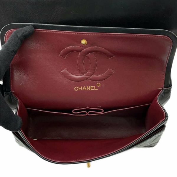 シャネル チェーンショルダーバッグ マトラッセ25 ココマーク ラムスキン ダブルチェーン A01112 CHANEL 黒