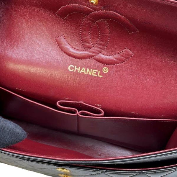 シャネル チェーンショルダーバッグ マトラッセ25 ココマーク ラムスキン ダブルチェーン A01112 CHANEL 黒