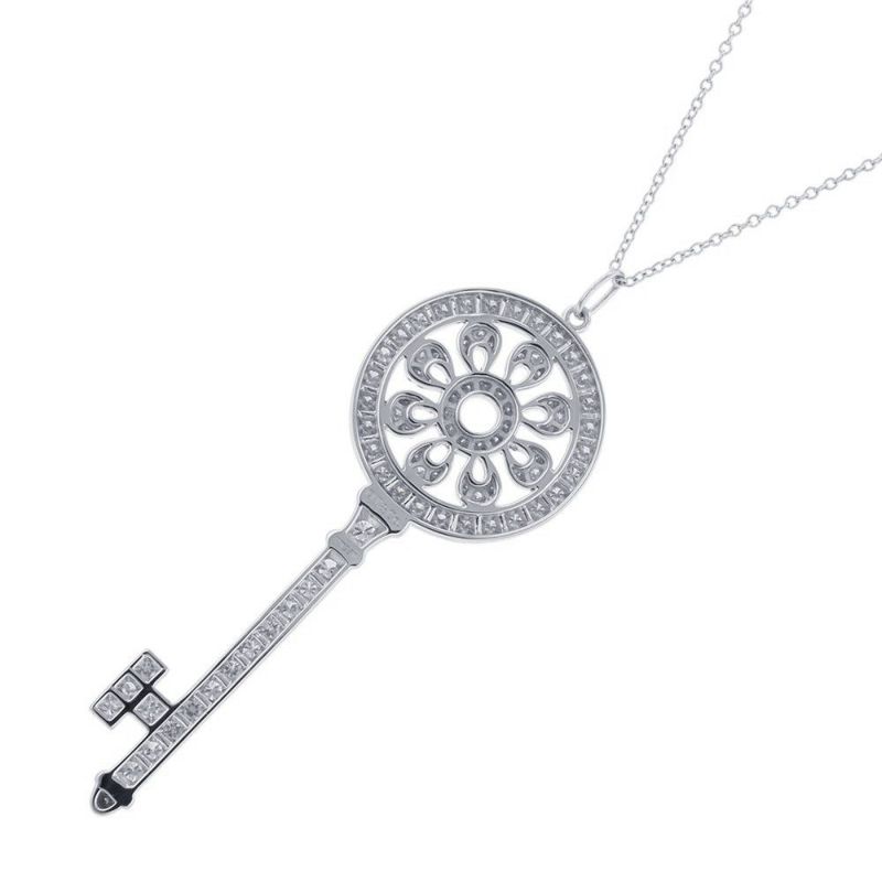 ティファニー ネックレス ペタル キー ペンダント ダイヤモンド Pt950プラチナ GRP02521 Tiffany&Co. ジュエリー