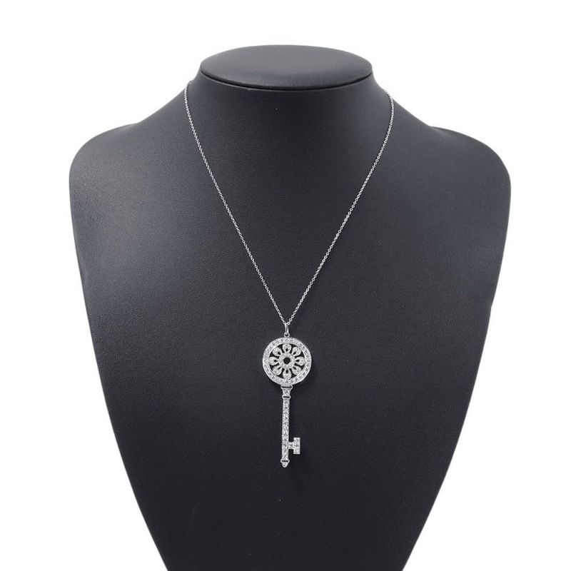 ティファニー ネックレス ペタル キー ペンダント ダイヤモンド Pt950プラチナ GRP02521 Tiffany&Co. ジュエリー