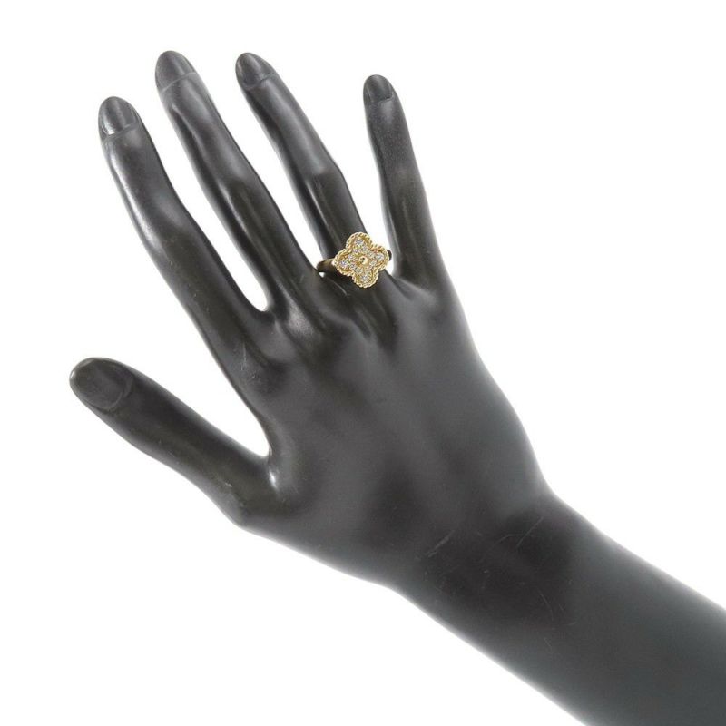 ヴァンクリーフ＆アーペル リング ヴィンテージ アルハンブラ リング ダイヤモンド 12P 計0.48ct K18YG サイズ52 VCARO26M00
