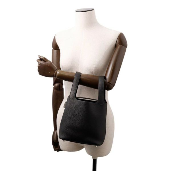 エルメス ハンドバッグ ピコタンロックPM ブラック/シルバー金具 トリヨンクレマンス K刻印 黒