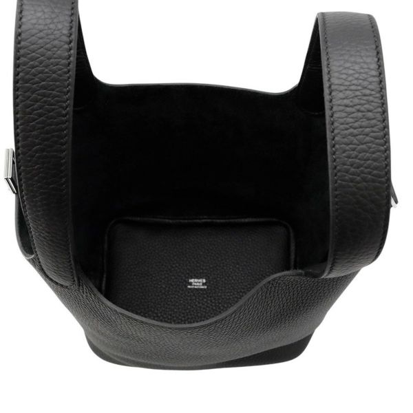 エルメス ハンドバッグ ピコタンロックPM ブラック/シルバー金具 トリヨンクレマンス K刻印 黒