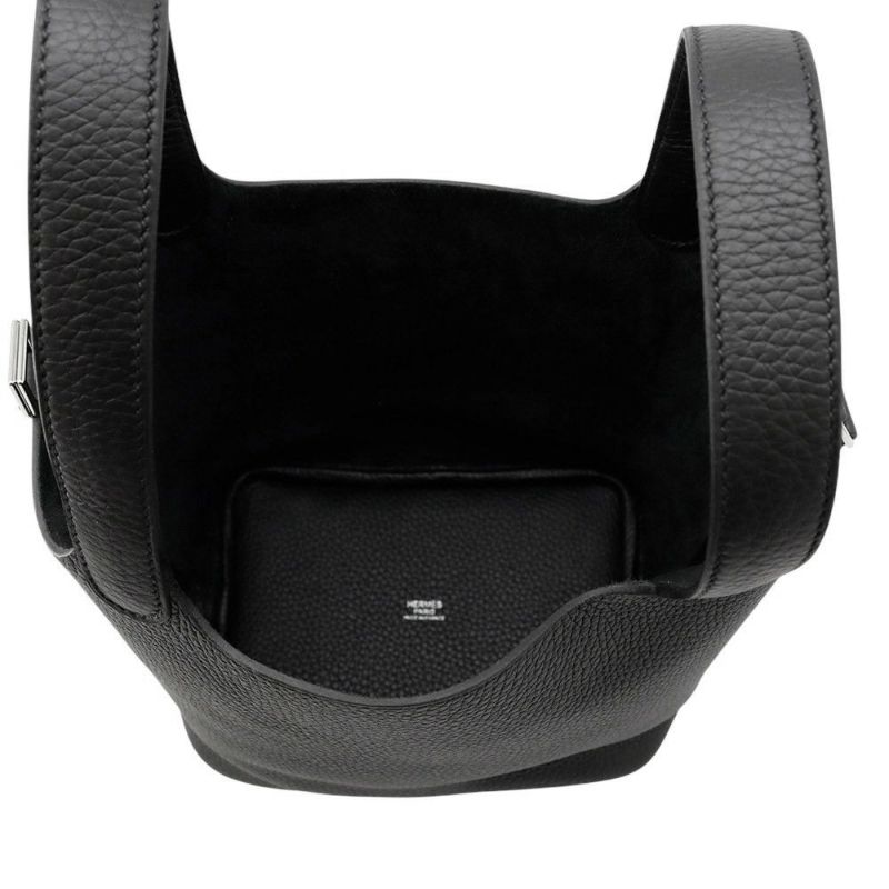 エルメス ハンドバッグ ピコタンロックPM ブラック/シルバー金具 トリヨンクレマンス K刻印 黒