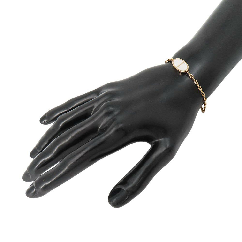 エルメス ブレスレット シェーヌダンクル ヴェルソ K18PGピンクゴールド/ホワイトセラミック サイズSH HERMES ジュエリー