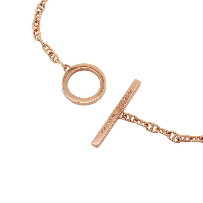 エルメス ブレスレット シェーヌダンクル ヴェルソ K18PGピンクゴールド/ホワイトセラミック サイズSH HERMES ジュエリー