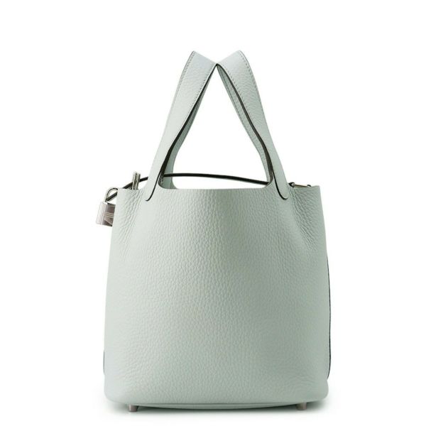 エルメス ハンドバッグ ピコタンロックPM ブルーペール/シルバー金具 トリヨンクレマンス W刻印