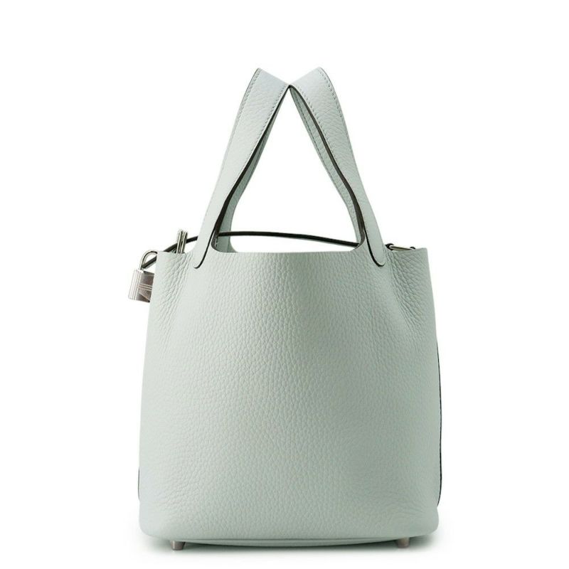 エルメス ハンドバッグ ピコタンロックPM ブルーペール/シルバー金具 トリヨンクレマンス W刻印