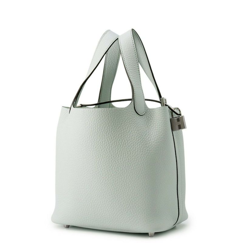 エルメス ハンドバッグ ピコタンロックPM ブルーペール/シルバー金具 トリヨンクレマンス W刻印