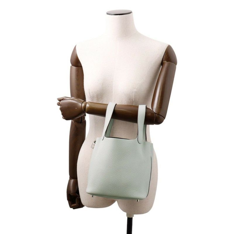 エルメス ハンドバッグ ピコタンロックPM ブルーペール/シルバー金具 トリヨンクレマンス W刻印