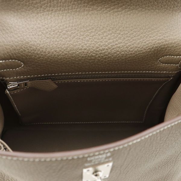 エルメス ハンドバッグ ケリー25 内縫い エトゥープ/シルバー金具 トゴ K刻印 2wayショルダー
