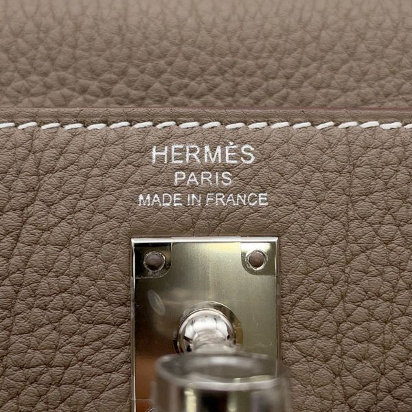 エルメス ハンドバッグ ケリー25 内縫い エトゥープ/シルバー金具 トゴ K刻印 2wayショルダー